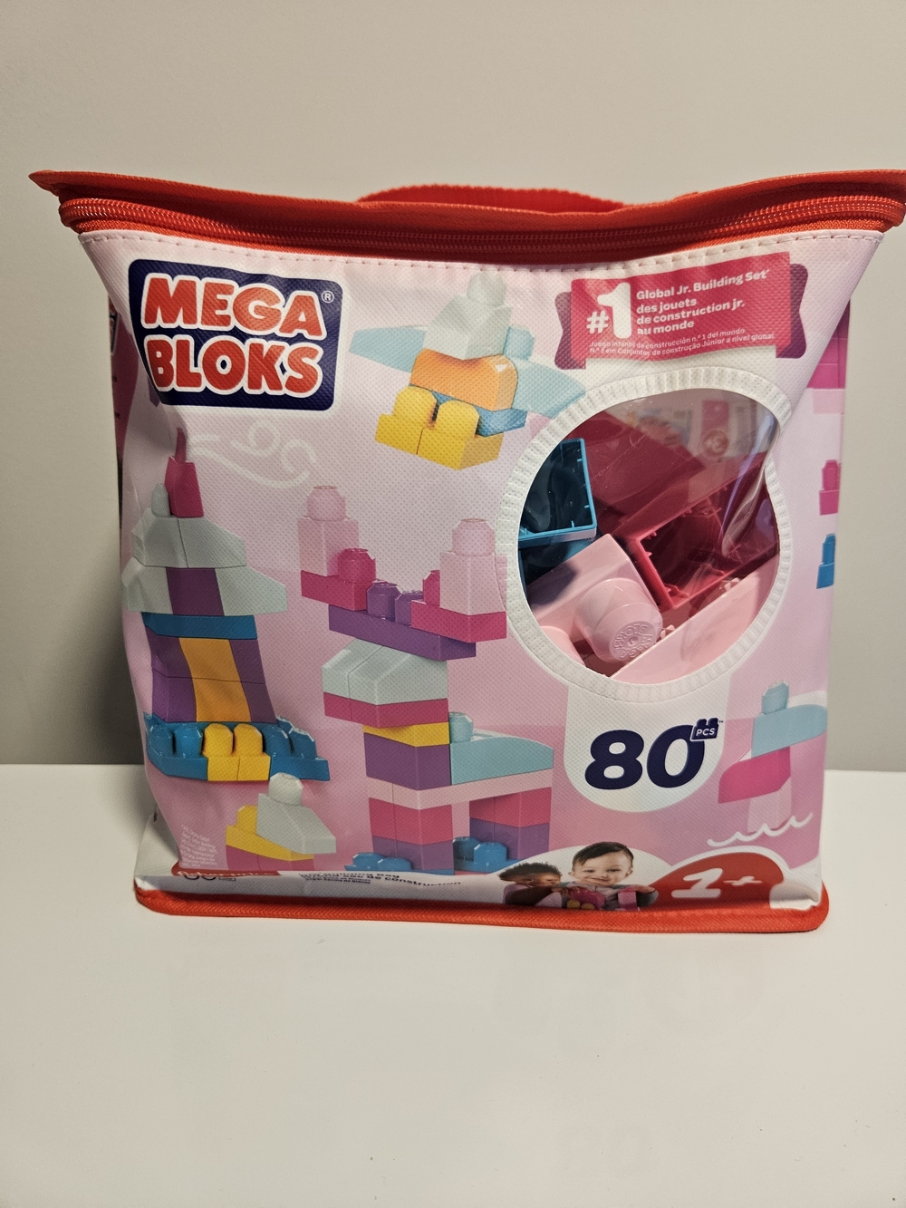 NEW -Pink Mega Bloks 80-Piece Building Set